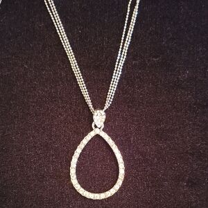 Cookie Lee Silver Teardrop Necklace